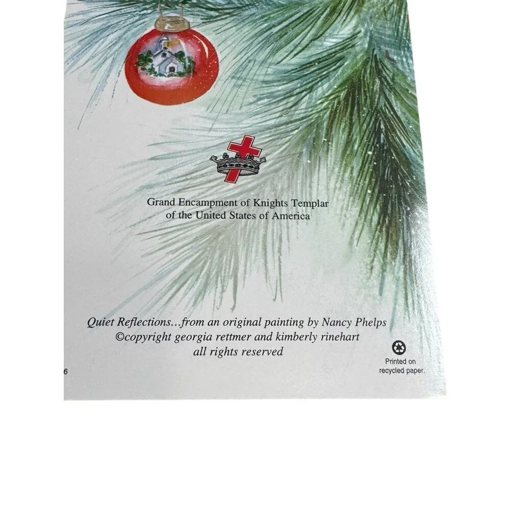 Grand Encampment of‎ Knights Templar Christmas Holiday Card Set Of 3 Vintage